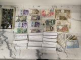 a lot of different stamps on the counter top