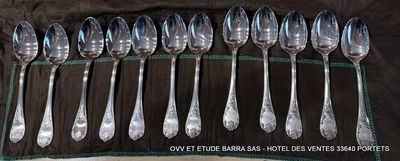 un grand nombre de cuillères posées sur une table