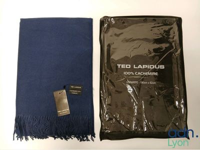 TED LAPIDUS - Écharpe 100% cachemire - Bleu marine - 190x62c…