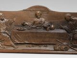 une plaque en bronze représentant la Cène de Jésus