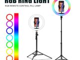 Anneau lumineux RVB avec télécommande et trépied