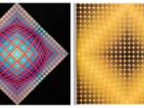 two different images of a square and a square with a pattern on it