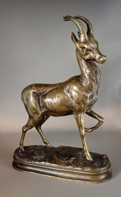 Alphonse Alexandre ARSON (1822-1895) Chamois, bronze patiné …