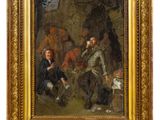 an image of a painting of a group of people in a wooded setting