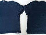 two t - shirts with zippers on the front and back of them