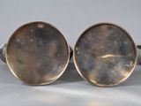 pair of antique silver cufflinks with mother of pearl inlay
