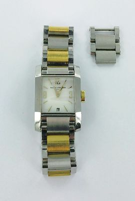 une montre-bracelet en argent et en or et un bracelet en argent et en or