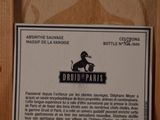 a label on a bottle of wine that is on display