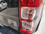 a close up of the tail lights of a car