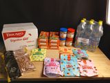 a table with a variety of food items on it