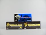 trois paquets de cigarettes « American Finest » sur fond blanc