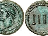 an ancient roman coin with the head of a roman emperor