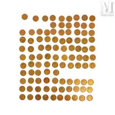 de nombreuses pièces d'or sur fond blanc