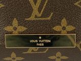 louis vuitton monograme leather wallet with gold plate