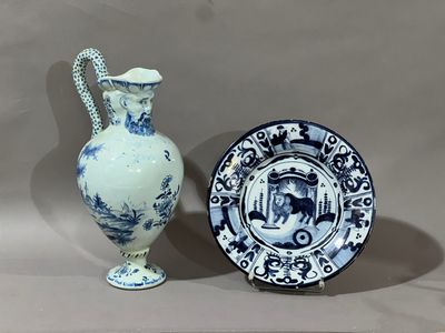 DELFT A glazed earthenware PLATE in shades of blue, decor... - 89540367 ...