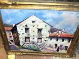 une photo d'un tableau représentant un bâtiment posé à même le sol