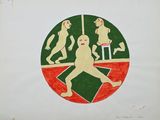 une image représentant un dessin d'un homme et d'une femme sur un court de tennis