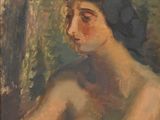 an image of a painting of a woman sitting in front of a window