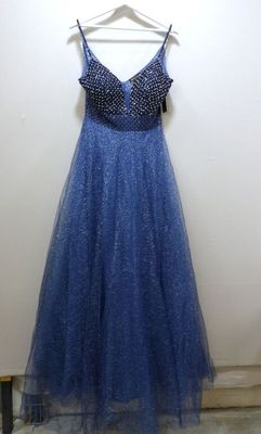 Robe de soirée, cocktail en tulle métallisé et bustier en pe…