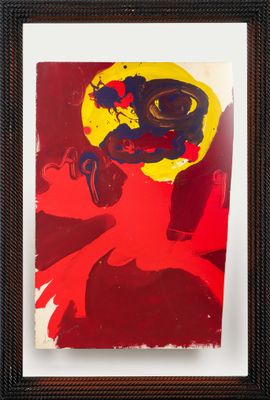 an image of a painting of a woman in red and yellow