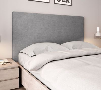 Tête de lit pour lit 140 cm en tissu gris - PERTH-retour tra…