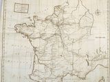 an old map of france with the borders of the countries