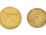 deux souverains d'or, dont l'un représente la tête d'une femme et l'autre une couronne