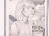 drawing of a woman with a knife in her hand