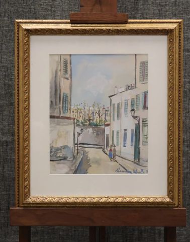 Maurice UTRILLO (1883-1955) (d’après) « Rue de Paris ». Reproduct