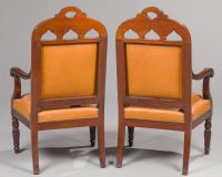 Réunion de 6 chaises et deux fauteuils en acajou et (photo 4)