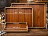 lot de 3 plateaux de service en bois