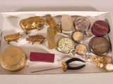 a box full of assorted items on a table