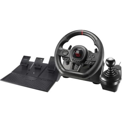 a close up of a steering wheel on a white background