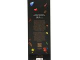 the back of a chocolate bar with colorful birds on it