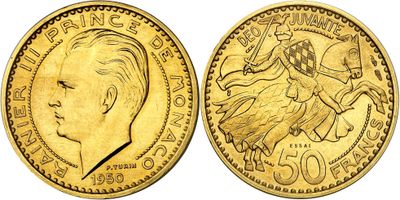 a gold coin with a picture of a man riding a horse
