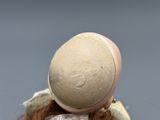 a close up of a doll with a hat on it ' s head
