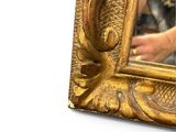 a picture of a gold picture frame with a dog in it