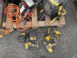 a lot of tools that are sitting on a pallet