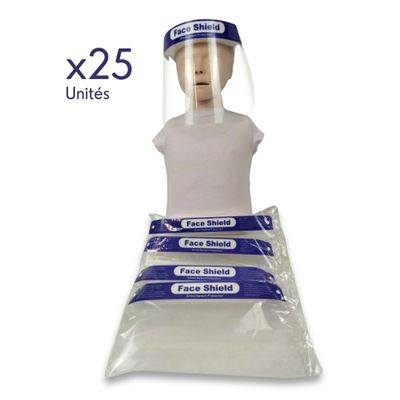 un gros plan sur un mannequin portant une visière de protection