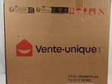 a cardboard box with a logo on it sitting on a table