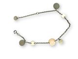 a close up of a bracelet on a white background