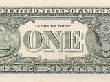 an image of a one dollar bill with the word one on it