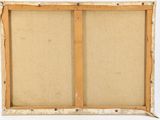 an old picture frame with a wooden frame and two holes in it