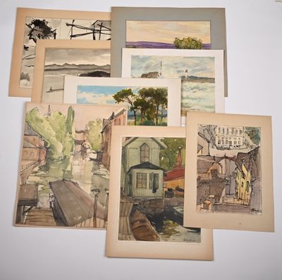 a lot of pictures on the wall of a room