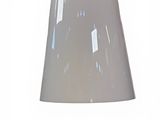 a white lamp that is hanging from the ceiling
