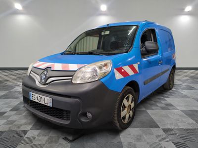a blue van with a red and white stripe on it