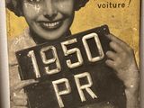 une affiche représentant une femme tenant une pancarte sur laquelle on peut lire « 1950 par heure »