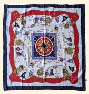 an image of a square scarf with a design on it