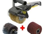 un gros plan d'une brosse filaire équipée d'un embout circulaire