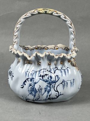 Emile GALLE (Lorraine). Panier-bourse à anse imitant le tiss… - Photo 1